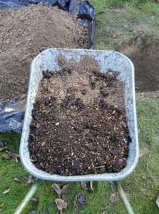 melange terre compost planter pommier